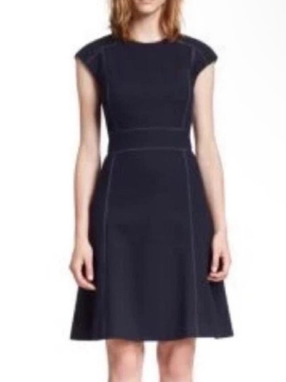 Tory Burch navy blue smart structured career dress size 6